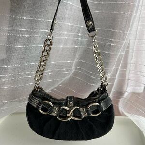 Guess Black and Silver Chain Shoulder Bag